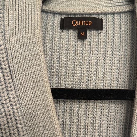 Quince fisherman vneck blue Cardigan Sweater - Picture 2 of 4